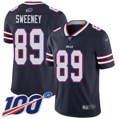Men Buffalo Bills #89 Tommy Sweeney Limited Navy Blue Inverted Legend 100th Season NFL Jersey->youth nfl jersey->Youth Jersey